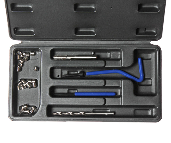 Набор инструментов для восстановления резьбы JTC 4781 (вставки М6Х1.0, L=8,0 мм, 20 шт., 24 предмета)