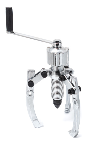 Съемник двух-трех лапый переставной с редуктором, 5т (Ø захвата: 75-200мм, длина лап - 195мм, ход штока-80мм), в кейсе