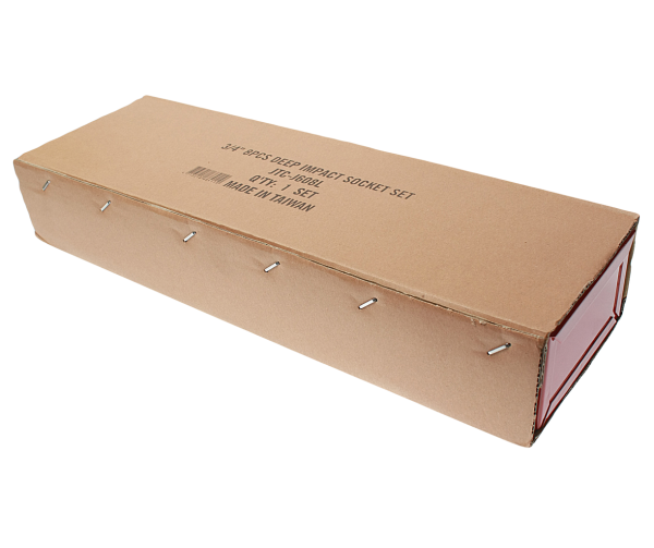 Набор торцевых головок 6-ти гранных ударных глубоких JTC J608L (3/4", 21-38 мм, 8 предметов кейсе)