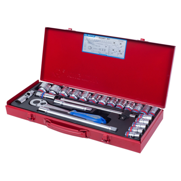 Набор торцевых головок с принадлежностями двенадцатигранных KING TONY 4028SR (1/2", 3/8"-1,1/4", 24 предмета)