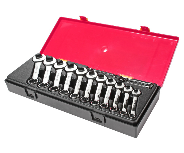 Набор ключей комбинированных укороченных JTC K6143 (6-19 мм, 14 предметов в кейсе)