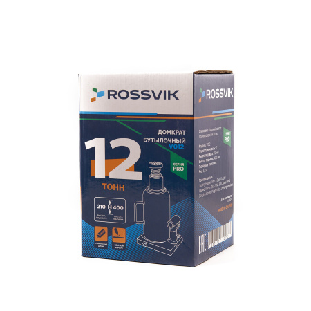 Домкрат бутылочный ROSSVIK PRO V012 (г/п 12,0 т)
