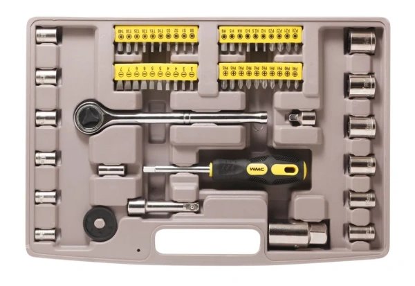 Набор инструментов 135 пр. 1/4''3/8''(6гр.)(8-19мм),в кейсе с выдвижными полками