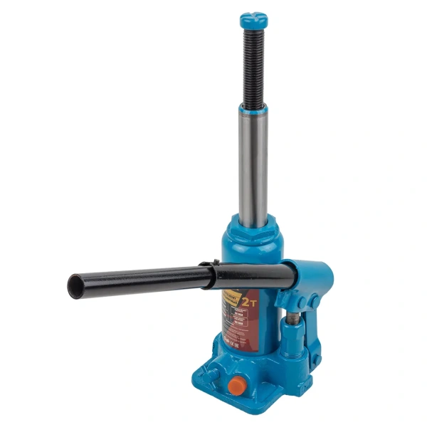 Домкрат бутылочный с клапаном 2т.(h min-158мм,h max-298мм, ход штока-90мм, ход винта-50мм)