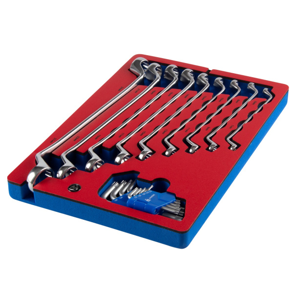 Набор накидных ключей и Torx L-образных МАСТАК 5-23118 (ложемент, 18 предметов)
