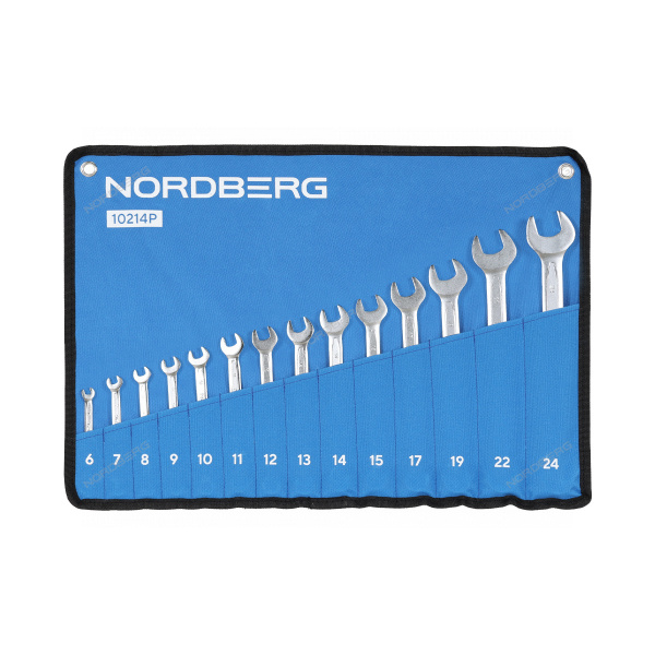 Набор ключей комбинированных NORDBERG 10214P (14 шт), планшет тетрон