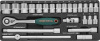 Набор головок торцевых S04H6327S, 3/4"DR, дюймовых 12 гр. SAE 7/8"--2", метрических 6 гр. 22-50 мм,  27 предметов