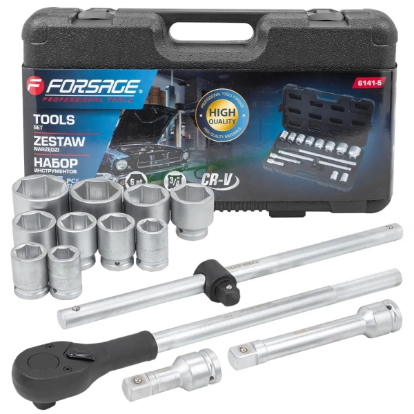 Набор инструментов 14пр. 3/4''(6гр.) (22,24,27,30,32,36,38,41,46,50мм)