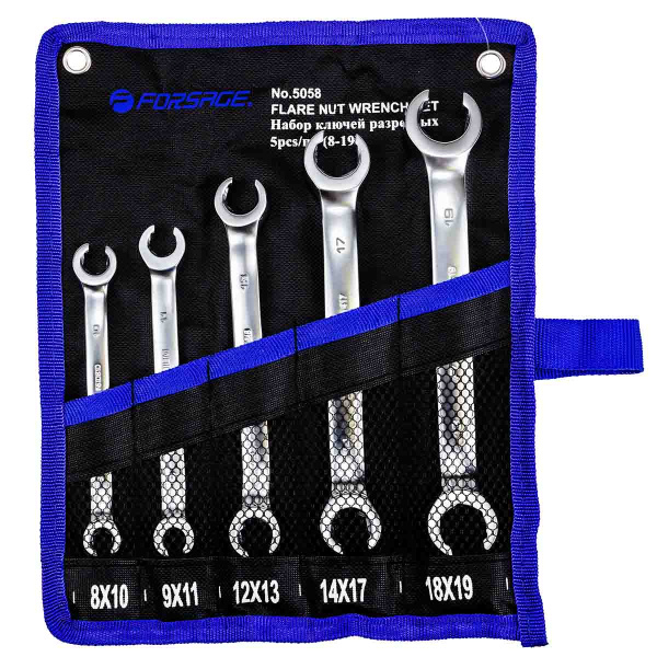 Набор ключей разрезных 5пр(8х10,9х11,12х13,14х17,18х19мм),на полотне