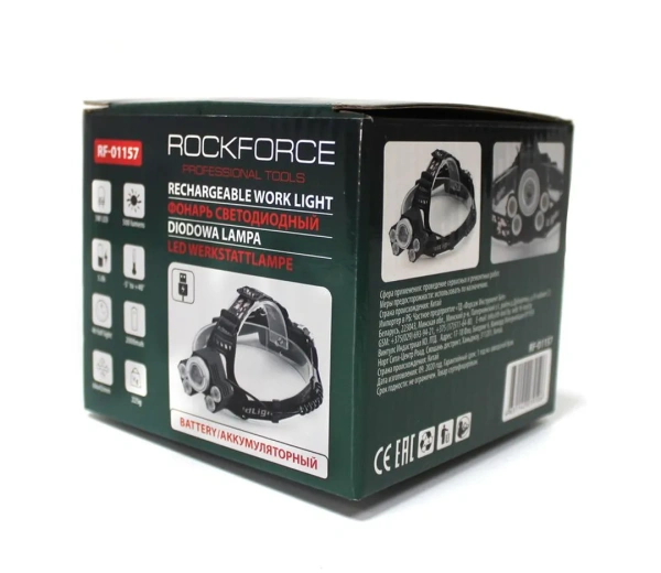 Фонарь светодиодный аккумуляторный налобный(5W LED,500Lm,2000mAh,зарядка12V,время раб.4ч,время заряд.5ч,защита гнезда зарядки,синий/белый/желтый свет)