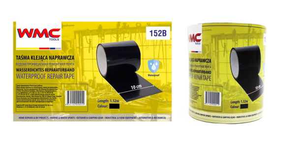 Лента водонепроницаемая ремонтная ПВХ 10смх1.52м (черная)