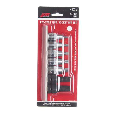 Набор бит-головок JTC H407M (1/2", SPLINE, M5-14, М16Н, 7 предметов)