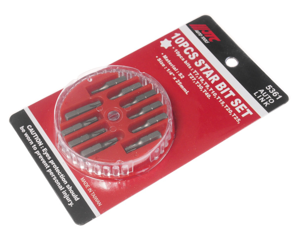 Набор бит JTC 5361 (1/4", TORX, Т7-Т40, 10 предметов в боксе)