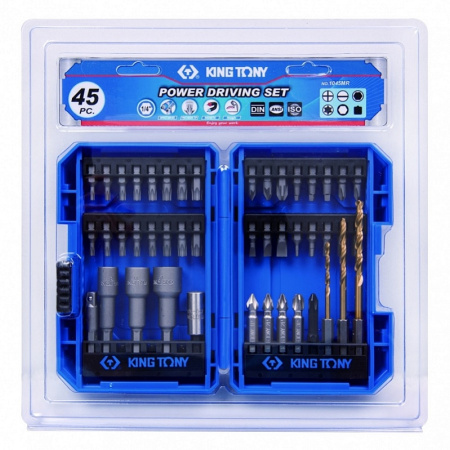 Набор вставок-бит KING TONY 1045MR для шуруповерта, 45 предметов