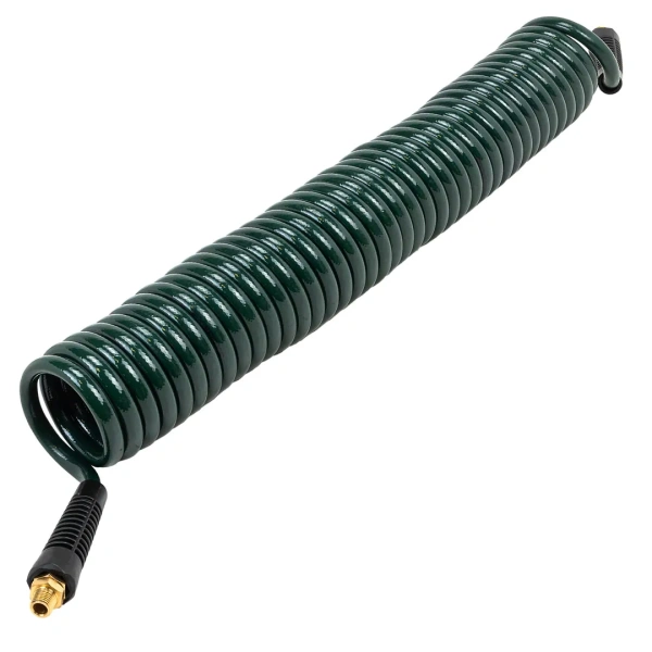 Шланг витой полиуретановый 8мм х 12мм х 10м с резьбовыми наконечниками 1/4''(max давление 15бар, раб. t от -20 до +60°С)