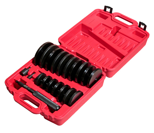 Набор оправок для выпрессовки подшипников, втулок, сальников JTC 4855 (70-150 мм, 21 предмет в кейсе)