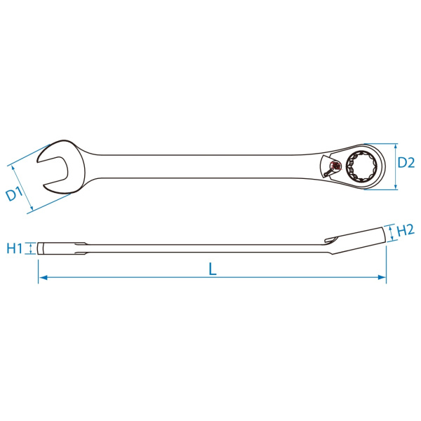 Ключ трещоточный комбинированный KING TONY 373A07M (с реверсом 7 мм)