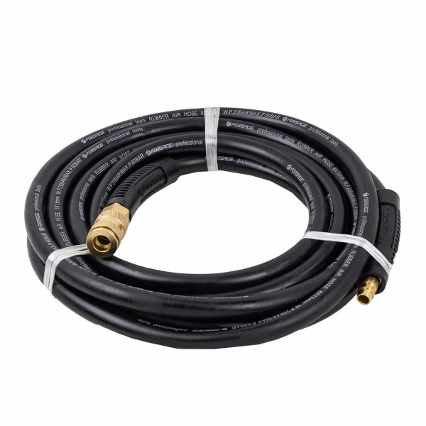 Шланг резиновый воздушный армированный с фитингами 8мм x 15мм x 5м (20-60бар, раб. t от -30 до +70°С)