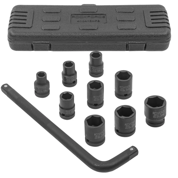 Набор головок ударных с Г-образным воротком 1/2''10пр.+1(10,12,13,14,17,19,21,22,24мм), в кейсе