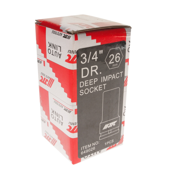 Головка торцевая ударная глубокая JTC 649026 (3/4", 26 мм, L=90 мм)