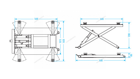 Подъемник ножничный мобильный 3 т 220 В NORDBERG N630-3G