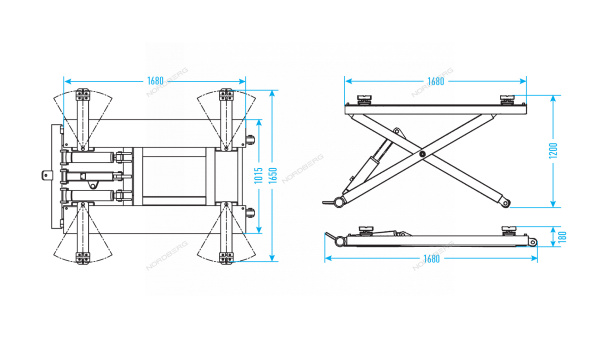 Подъемник ножничный мобильный 3 т 220 В NORDBERG N630-3G