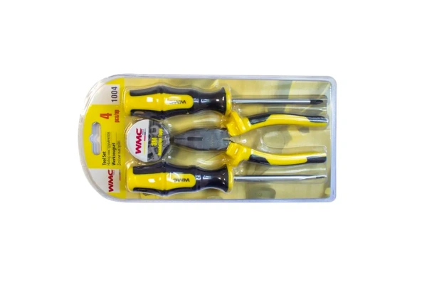 Набор инструментов 4пр.(плоскогубцы 150мм,отвертки:PH2х100мм,SL6х100мм,изолента 3м),в блистере