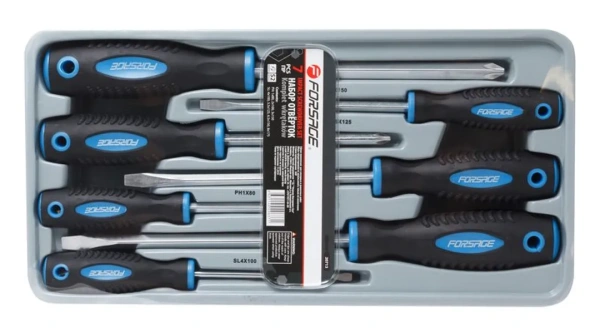 Набор отверток магнитных ''Profi''S2, 7пр. (PH:1x80,2х100,3х150мм, SL:4x100, 5.5х125, 6.5х150, 8х175мм)в лотке