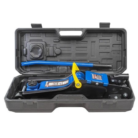 Домкрат подкатной гидравлический 3т низкопрофильный с резиновой накладкой(h min 85мм, h max 385мм),в кейсе