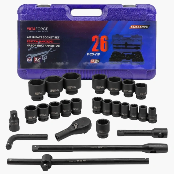 Набор инструментов ударных 26пр. 3/4''(6гр.)