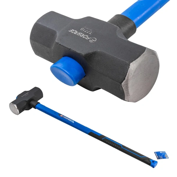 Кувалда с фиберглассовой ручкой и резиновой противоскользящей накладкой (8100г,L ручки-800мм)