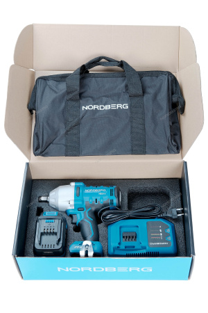 Гайковерт аккумуляторный NORDBERG NE810K ( 1/2", 20В, 1000Нм)