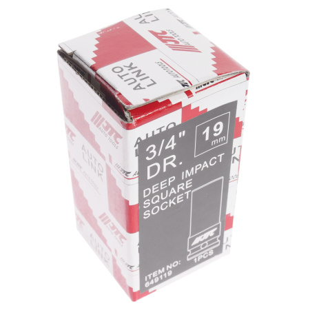 Головка торцевая 4-х гранная ударная глубокая JTC 649119 (квадрат, 3/4", 19 мм, L=90 мм)