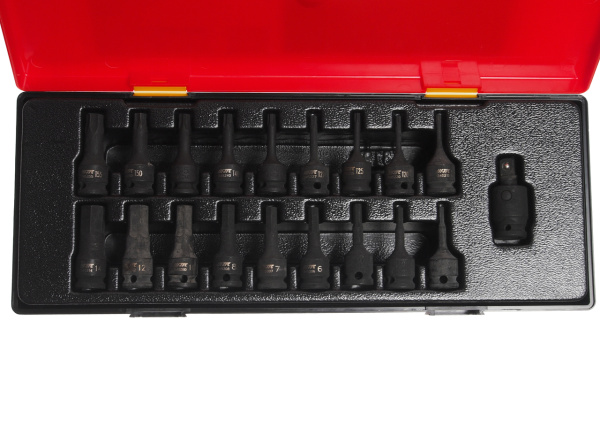 Набор головок торцевых 6-ти гранных ударных JTC K3191 (3/8", 19 предметов в кейсе)