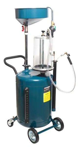 Маслоотсос пневматический передвижной с предкамерой,воронкой для слива масла и комплектом щупов ,90л