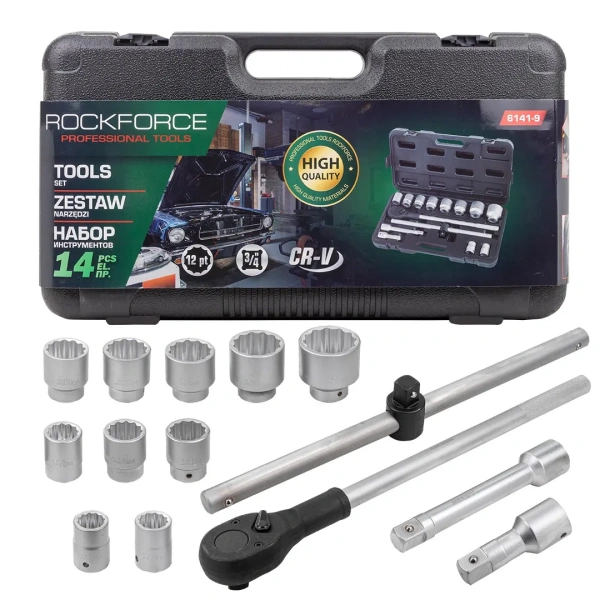 Набор инструментов 14пр.3/4''12гр.(22,24,27,30,32,36,38,41,46,50), в кейсе