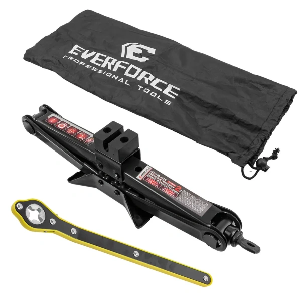 Домкрат механический ''ромб' 2т (hmin115мм, hmax 400мм, L-420мм) в водоотталкивающем чехле в комплекте с ключом трещоточным