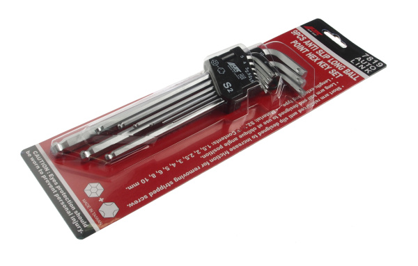 Набор ключей шестигранных удлиненных с шаром для поврежденного крепежа JTC 7819 (9 предметов)