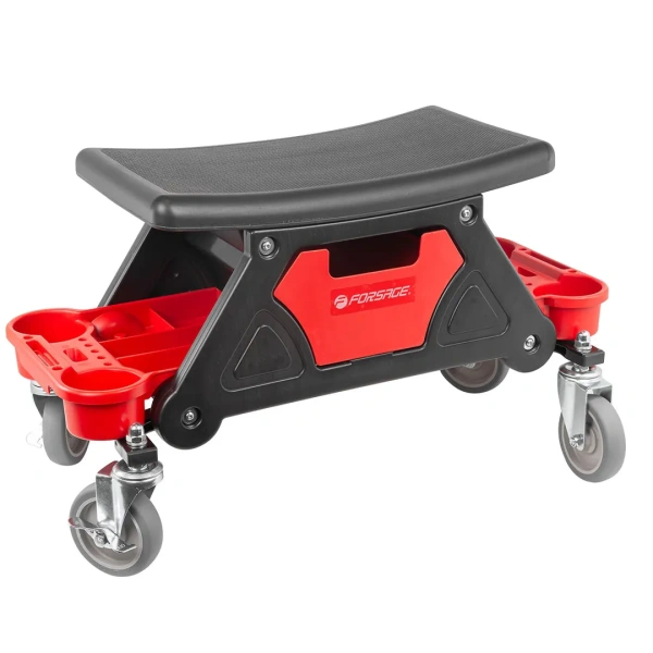 Стул пластиковый передвижной с выдвижным ящиком и пластиковыми ложементами (г/п 130кг, сиденье 450х250мм, ящик 225х210х125мм, ложемент 260х250х50мм)