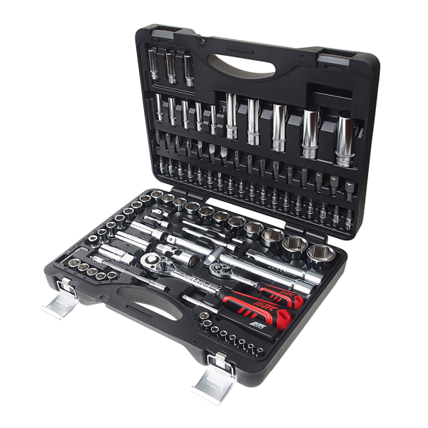 Набор головок торцевых и бит 6-ти гранных JTC H096B (1/4", 1/2", 96 предметов в кейсе)