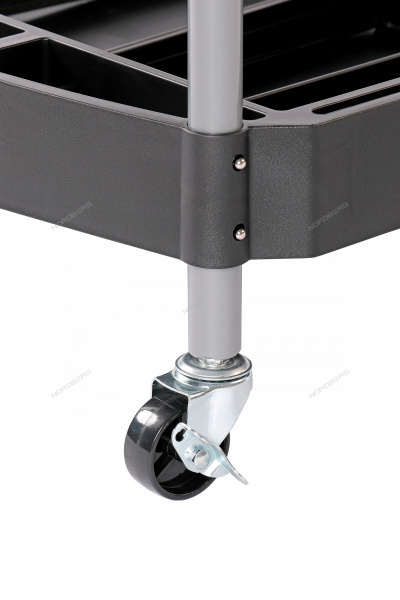 Тележка инструментальная с 3 пластиковыми полками и перфорацией T13