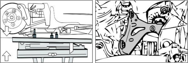 Приспособление для снятия и установки двигателя JTC 4422 (PORSCHE F6 PM 9769 после 2006 г.)