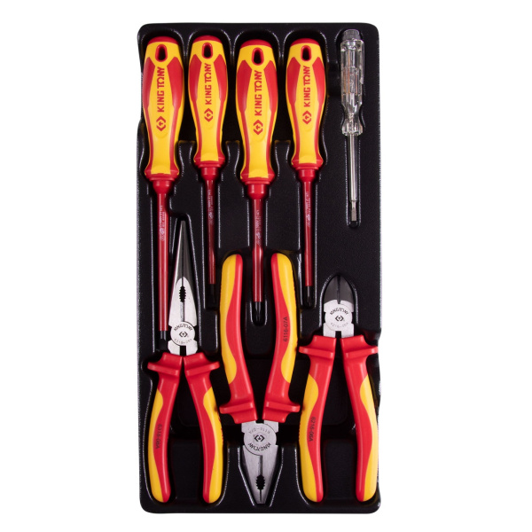 Набор диэлектрического инструмента KING TONY 9-40618GP, ложемент, 8 предметов