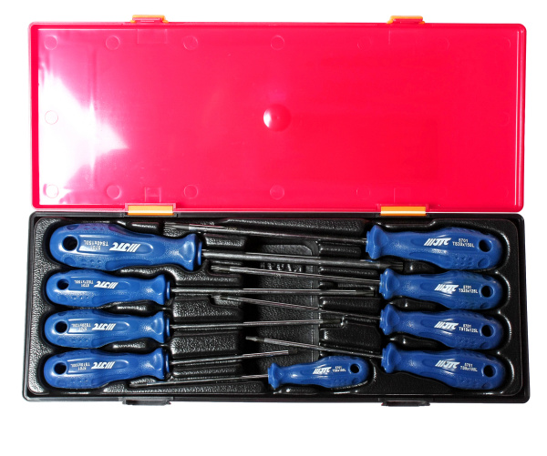 Набор отверток TORX TS8H-TS40H с отверстием 5-гранных JTC K7093 (9 предметов в кейсе)