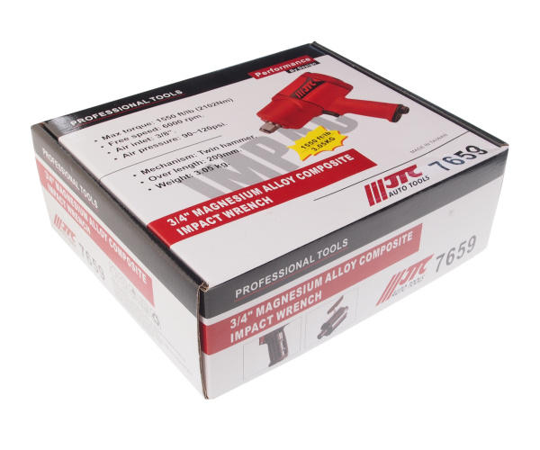 Гайковерт пневматический ударный JTC 7659 (3/4'' 2102Нм 6000об/мин. 90-120PS)