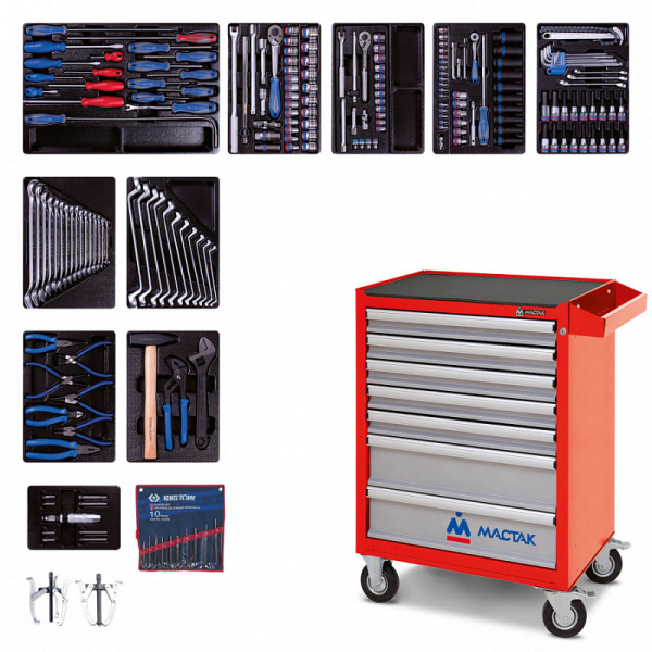 Тележка с инструментом 204 предмета KING TONY 934-100AMR