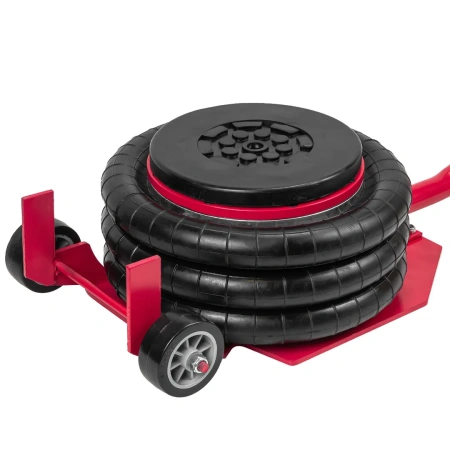 Домкрат подкатной пневматический 3,5т(6-12bar, h min 135мм, h max 420мм, 3 подушки, Ø255мм)