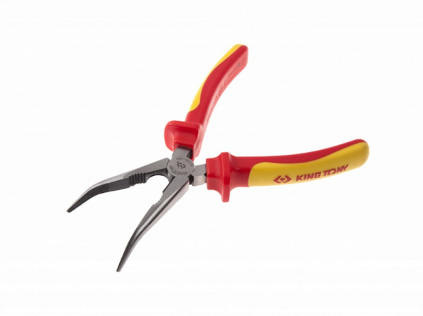 Пассатижи тонконосые KING TONY 6336-08A, 200 мм, загнутые, диэлектрические