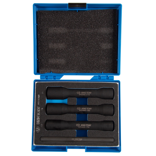 Набор торцевых головок для поврежденных гаек и болтов 17, 19, 21 мм 4 предмета KING TONY 9TD164MR