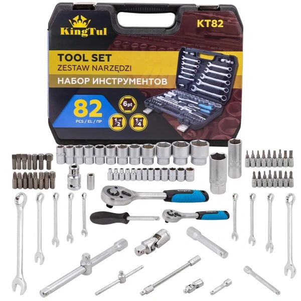 Набор инструментов 82пр.1/4'',1/2''(6гр.)(4-32мм)